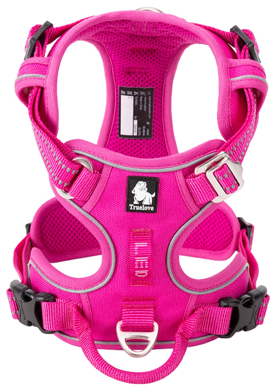 cocomall 2020新型 犬用ハーネス 犬用胴輪 ドッグ ペット用品 ハーネス 3M反射材料 訓練 ナイロン製 小型犬、中型犬、大型犬に向け 通気性 調節可能 (L, ピンク)