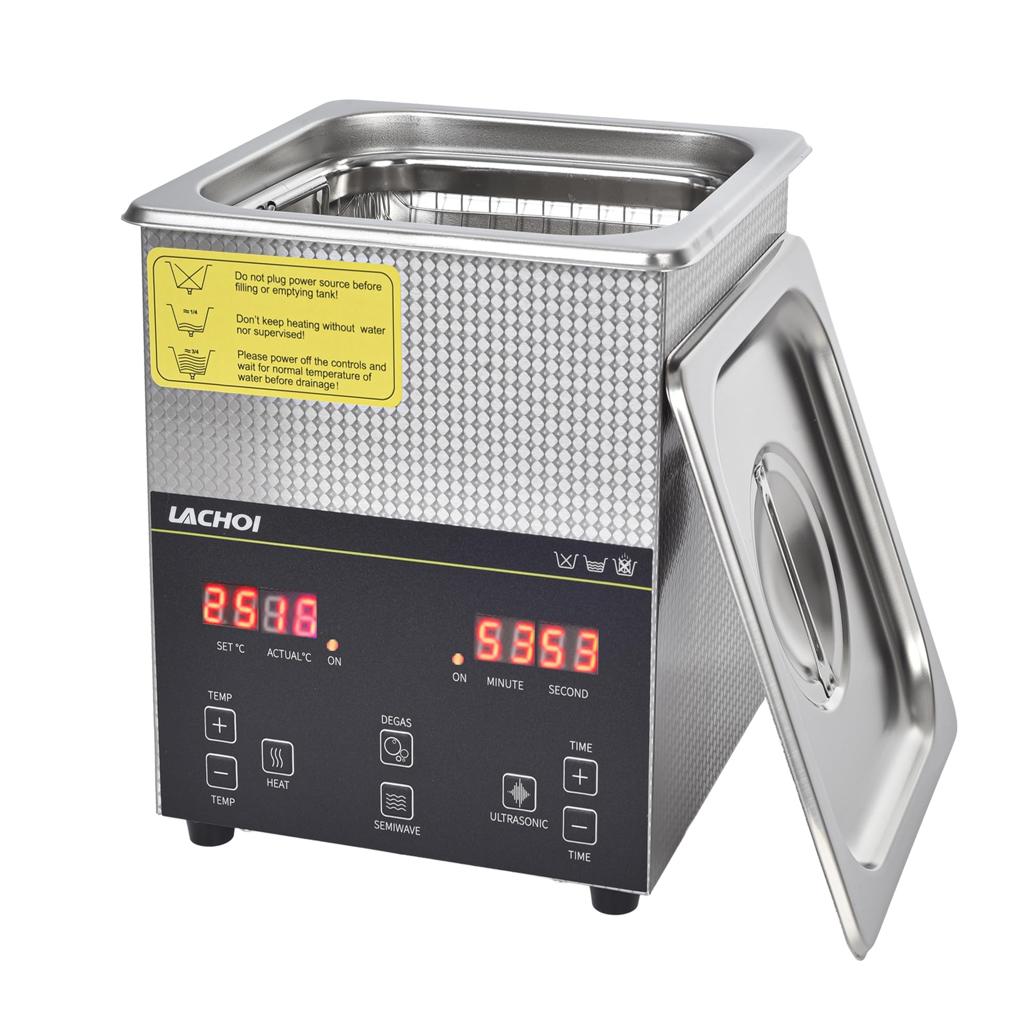 LACHOI 超音波洗浄機 業務用 2L 卓上型 デジタル 超音波洗浄機 40KHz PSE認証取得 脱気 小型 家庭用 超音波クリーナー タイミング 温度設定可能 超音波 洗浄機 メガネ 時計 アクセサリー ジュエリー 超音波洗浄器 日本語説明書付き (|SelectSHOP 岐阜 店