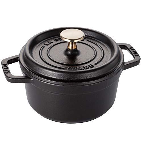 staub ストウブ 「 ピコ ココット ラウンド 黒いこと 16糎 」 弱められた 両手 鋳込み ホーロー 鍋 IH相応う 【日本置き目売りわたす品】 La Cocotte Round 40509-480
