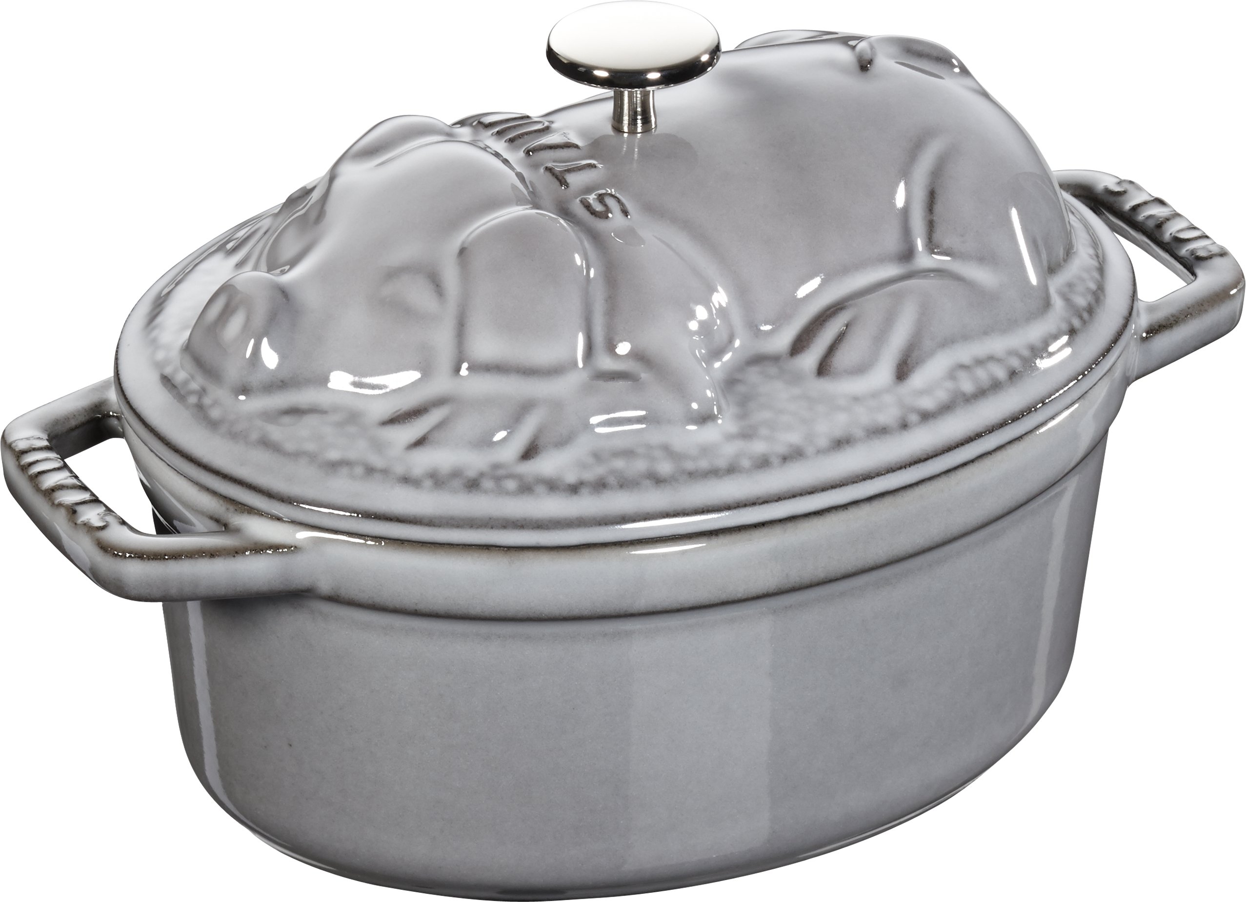 staub ストウブ 「 ピギー ココット 薄墨色 17糎 」 両手 鋳込み ホーロー 鍋 IH相応う 【日本置き目売りわたす品】 La Cocotte Special Shape 40500-176