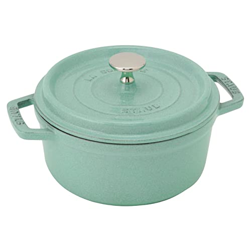 staub ストウブ 「 ピコ ココット ラウンド サルヴィア緑であること 18糎 」 両手 鋳込み ホーロー 鍋 IH相応う 【禾穀類電話番号付き添い人日本置き目売りわたす品】 La Cocotte Round 40508-401
