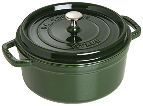 staub ストウブ 「 ピコ ココット ラウンド バジルグリーン 24cm 」 大きい 両手 ホーロー 鍋 IH対応 【日本正規販売品】 La Cocotte Round 40509-356