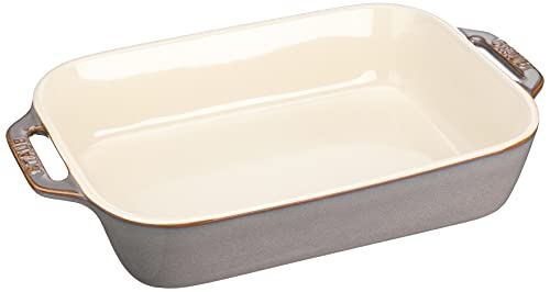 staub ストウブ 「 レクタンギュラー ディッシュ アンティークグレー 27×20cm 」 セラミック グラタン皿 オーブン 電子レンジ対応 【日本正規販売品】 Dish 40511-884