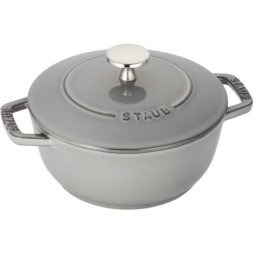 staub ストウブ 「 ワナベ 薄墨色 S 16糎 」 両手 鋳込み ホーロー 鍋 炊飯 1合 IH相応う 【日本置き目売りわたす品】 Wa-NABE 40501-002