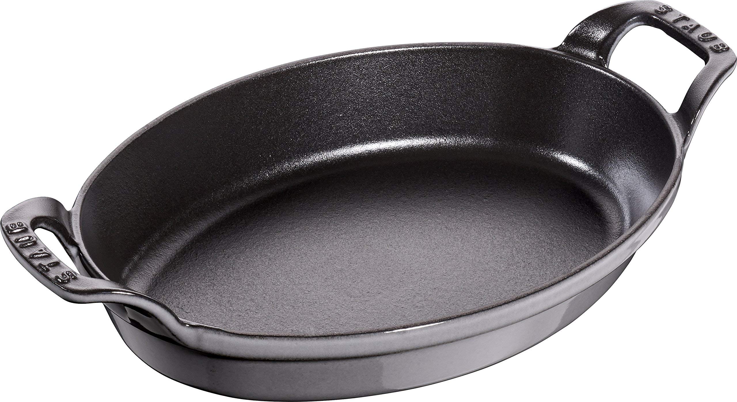 staub ストウブ 「 オーバル スタッカブル ディッシュ グレー 24cm 」 ホーロー 鉄 グラタン皿 【日本正規販売品】 Dish 40509-562