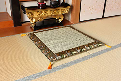 イケヒコ 目の前座蒲団 仏前座蒲団 い草 国産 掛川織 松川 約70×70珊 #3101609
