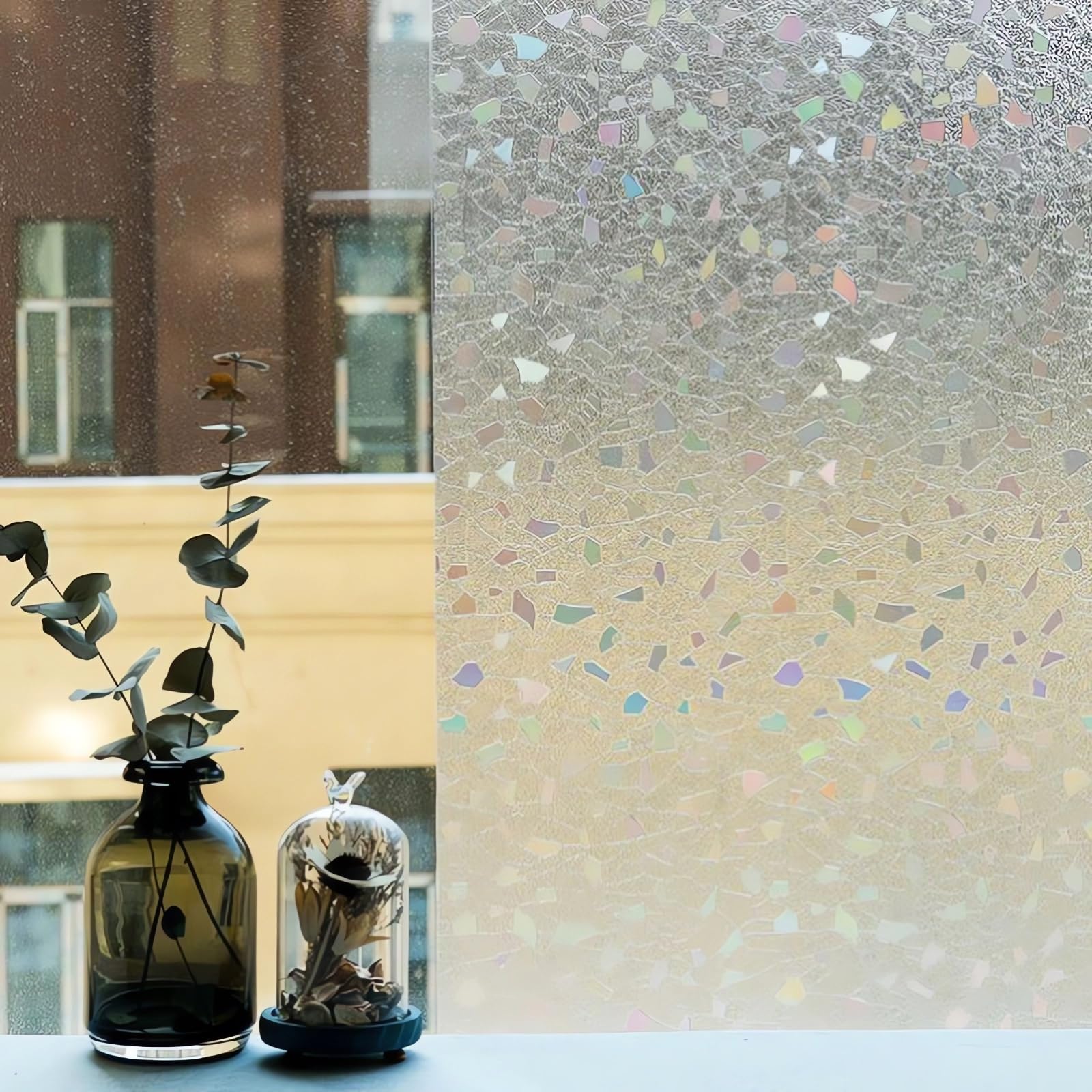 Juangfia 窓ガラス目隠しフィルム めかくしシート ガラス 窓用 フィルム シール 窓 ガラスフィルム 水で貼ってはがせる 外から見えない UVカット 飛散防止 リメイク 目隠し 窓ガラス 目隠しシート 窓フィルム