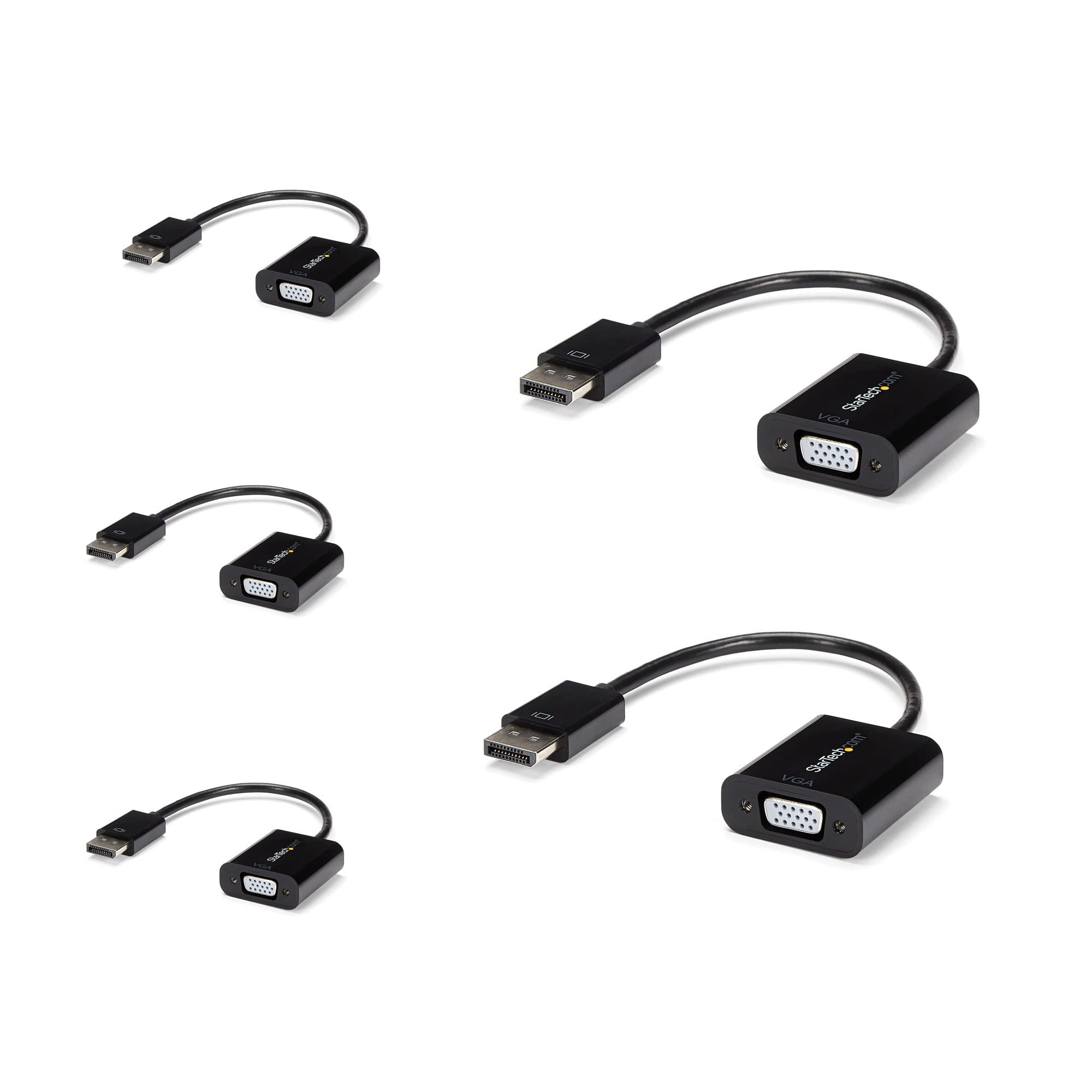 StarTech.com DisplayPort 1.2 - VGA ディスプレイアダプター/5個入り/1080p/アクティブ変換/DPオス・VGAメス/ブラック DP2VGA3X5