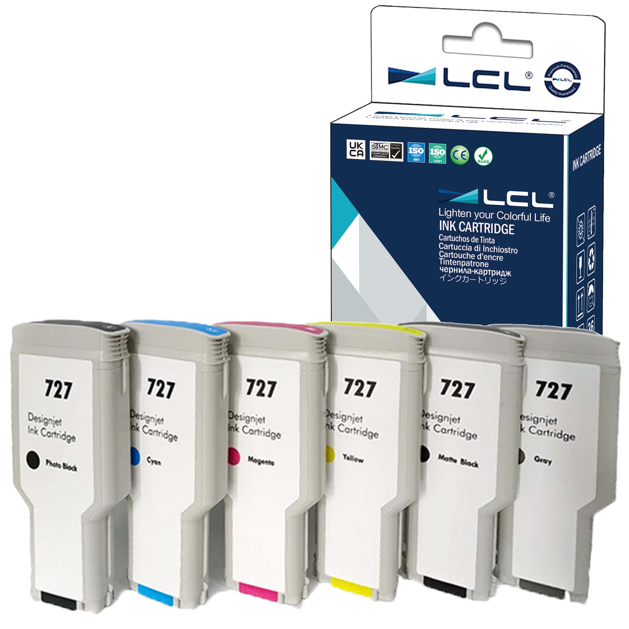 LCL HP用 727XL 727 XL B3P06A C1Q12A F9J76A F9J79A F9J77A F9J78A F9J80A B3P22A B3P23A B3P19A B3P21A B3P20A B3P24A 300ML 大容量 （6色セット