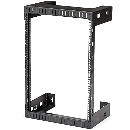 StarTech.com 15U ウォールマウント19インチサーバーラック 2ポストオープンフレーム/壁掛け式 奥行き12インチ RK15WALLO