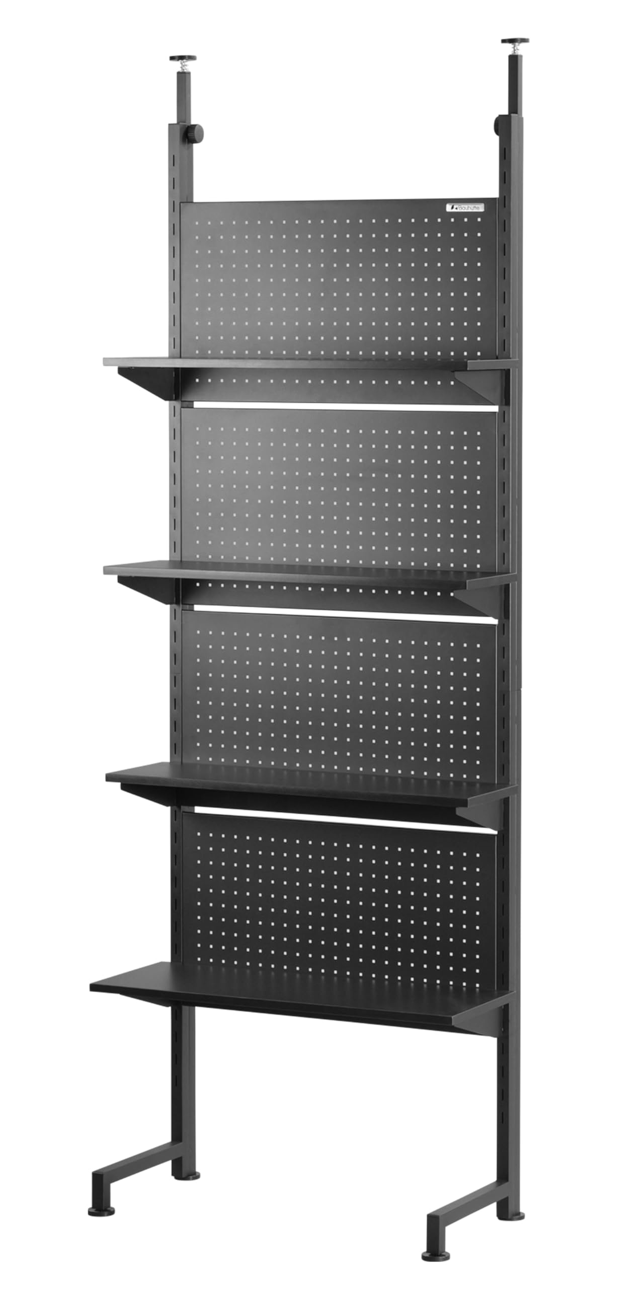 Bauhutte (バウヒュッテ) デスクの向こう側 ウォールラック つっぱり棚 『有孔ボード×可動棚 デスクの向こうに壁面収納』 幅70cm BHW-700T-BK
