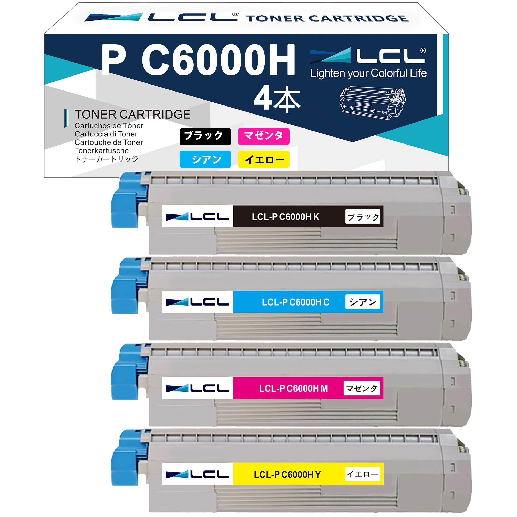 LCL リコー用 P C6000H 4色セット 大容量 (ブラック シアン マゼンタ イエロー )互換トナーカートリッジ 対応機種:Ricoh P C6000L P C6010 IP C6020 ブラック8,000ページ カラー7,000ページ印刷可能|SelectSHOP 岐阜 店