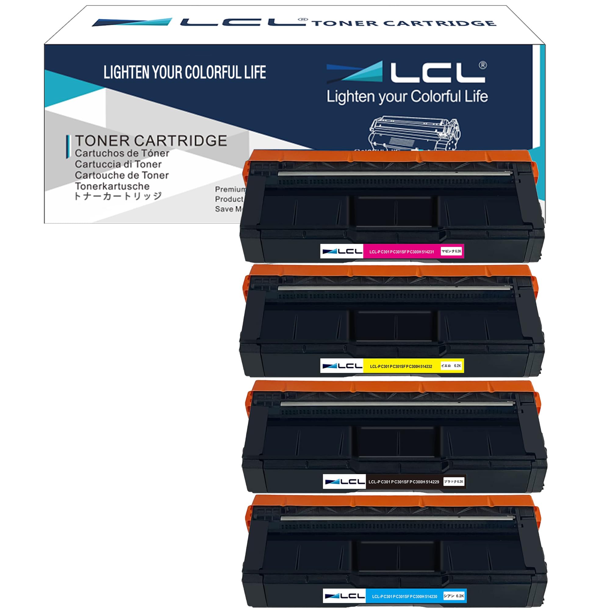 LCL リサイクルトナーカートリッジ P C300H PC300H RICOH用 リコー用 P C301 P C301SF 514229 514230 514231 514232 大容量 対応機種：P C301 / P C301SF (4色セット)｜SelectSHOP 岐阜 店