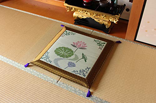 イケヒコ い草 御前 仏前 座布団 国産 袋織 蓮の花 約70×70cm #3109709|SelectSHOP 岐阜 店