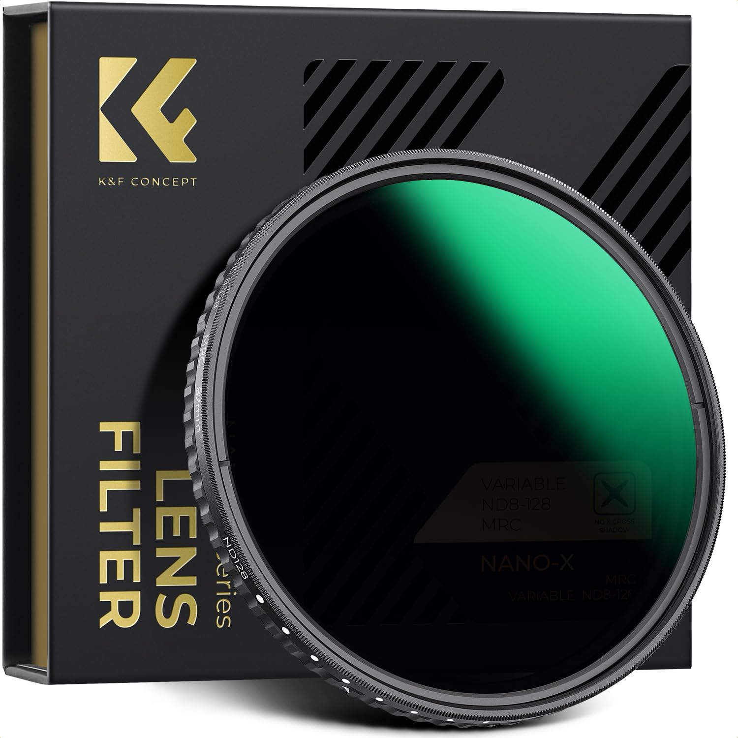 K&F CONCEPT 72mm 可変NDフィルター ND8-ND128 X状ムラ軽減 光学ガラス HD超解像力 低い反射率 28層ナノコーティング 撥水撥油キズ防止 薄型 ビデオ/風景撮影の減光フィルター 【メーカー直営店】|SelectSHOP 岐阜 店