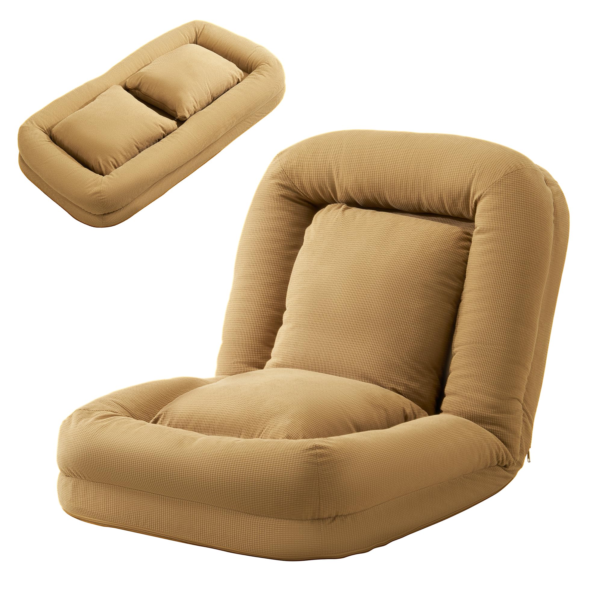 オーエスジェイ(OSJ) ソファーベッド ソファー ローソファー sofa bed 奥行き135 6段リクライニング可能 クッション付き コンパクトベッド 耐摩耗 人間工学 ソファ 小型 疲れない