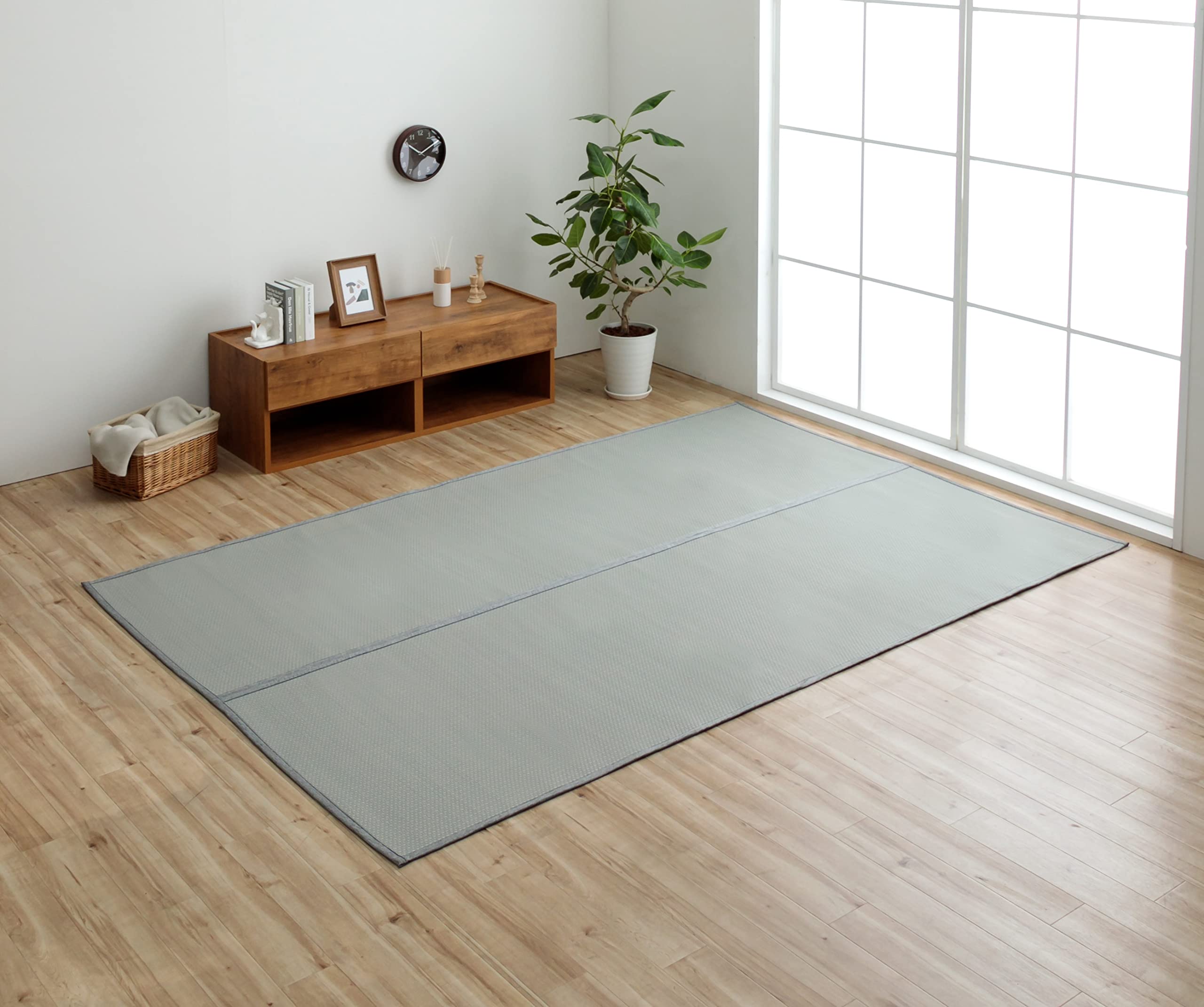 イケヒコ ラグ カーペット 日本製 ミーサ グレー 江戸間2畳 約174×174cm リバーシブル 丈夫 ペット 国産 ＃1090740130902