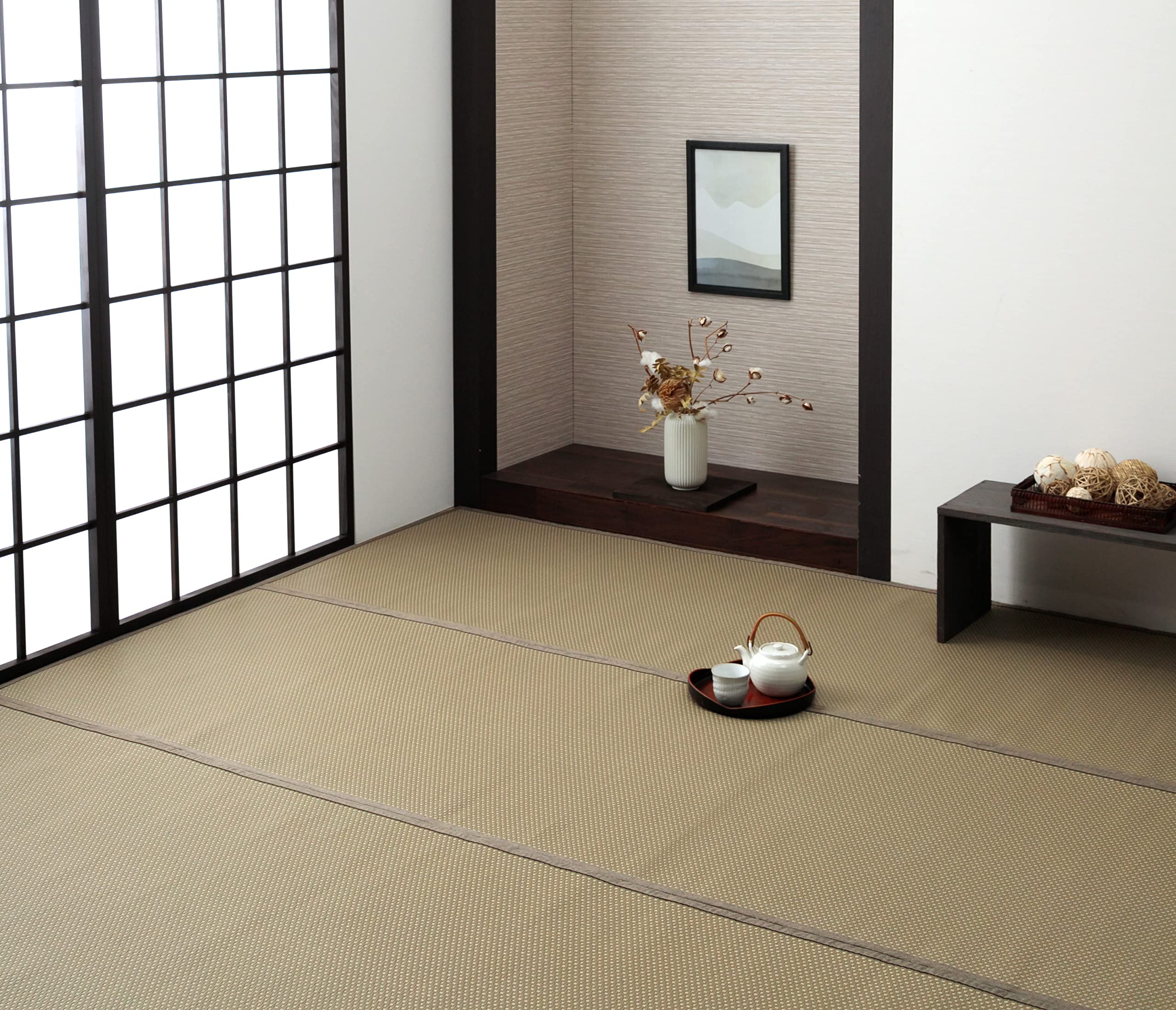 イケヒコ ラグ カーペット 日本製 ミーサ ブラウン 江戸間6畳 約261×352cm リバーシブル 丈夫 ペット 国産 ＃1090740021202