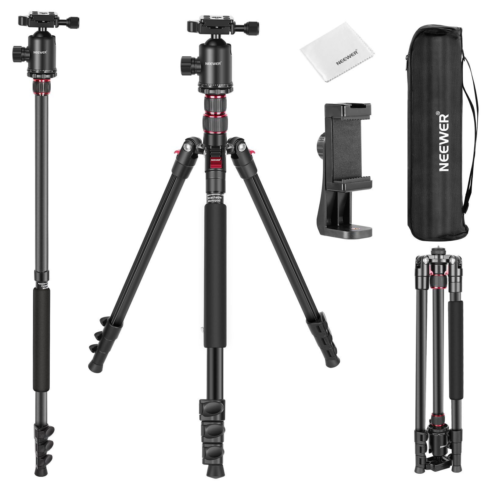 NEEWER BASICS カメラ三脚 トラベル三脚 182cm コンパクト 軽量 ポータブルDSLRカメラスタンド ボールヘッド/アルカ型QRプレート/スマホ 楽天市場】NEEWER BASICS カメラ三脚 アルミ合金製 トラベル三脚