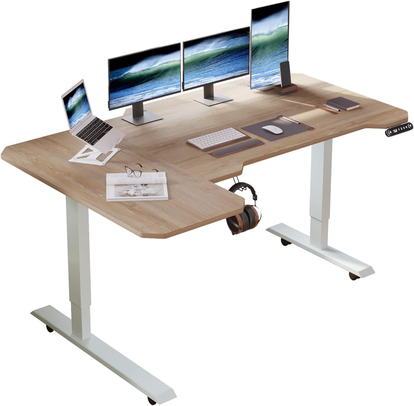 bilbil 昇降式デスク パソコンラック 150*101cm 電動式テーブル スタンディングデスク オフィスワークテーブル 昇降式机 ゲーミングデスク 高さ 71-117CM 高さ調節可能 メモリー機能付き｜SelectSHOP 岐阜 店
