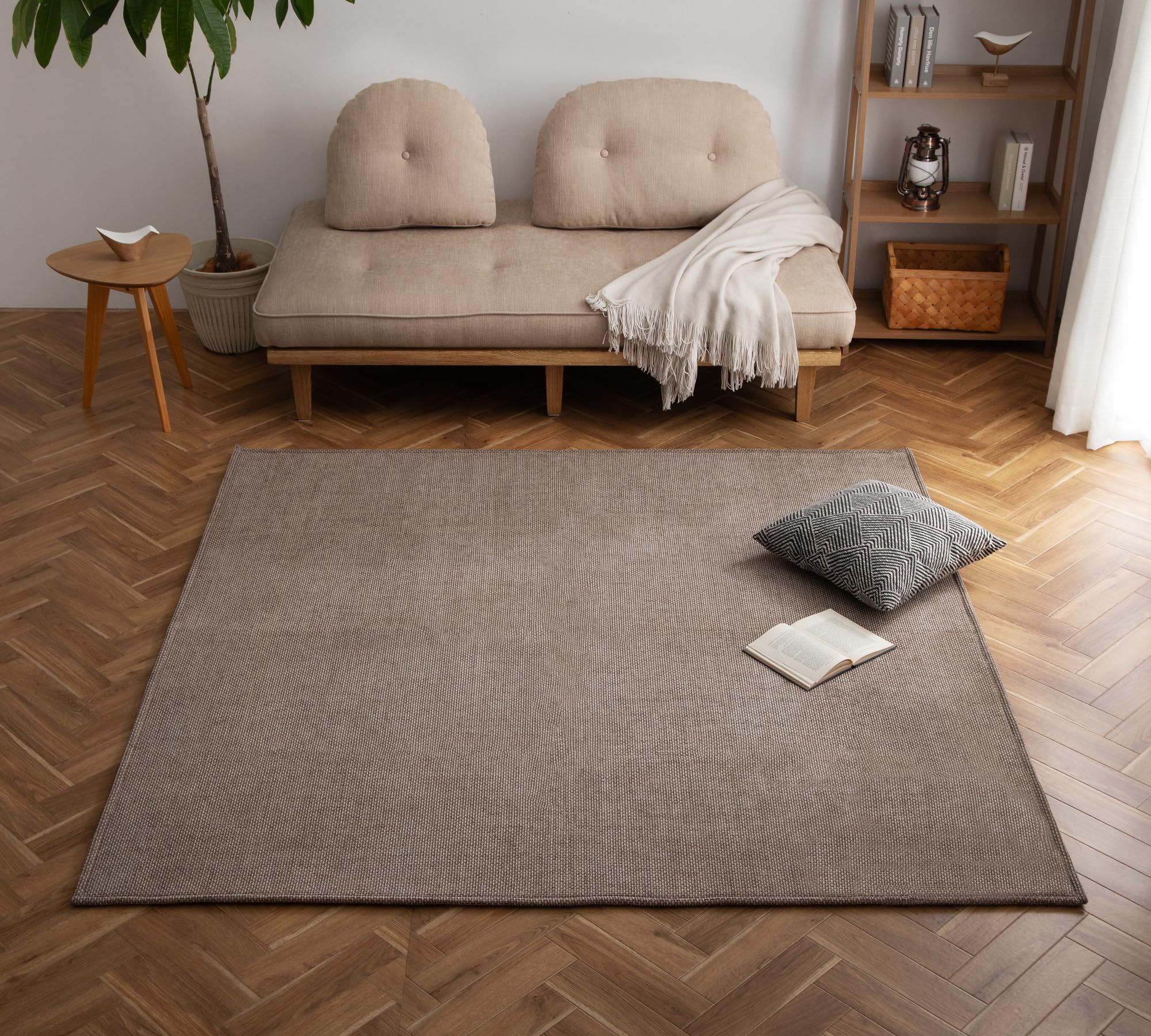 イケヒコ ラグ カーペット シェニール シェニフ 約130×180cm ブラウン 北欧 無地 1.5畳 ＃1281260061503
