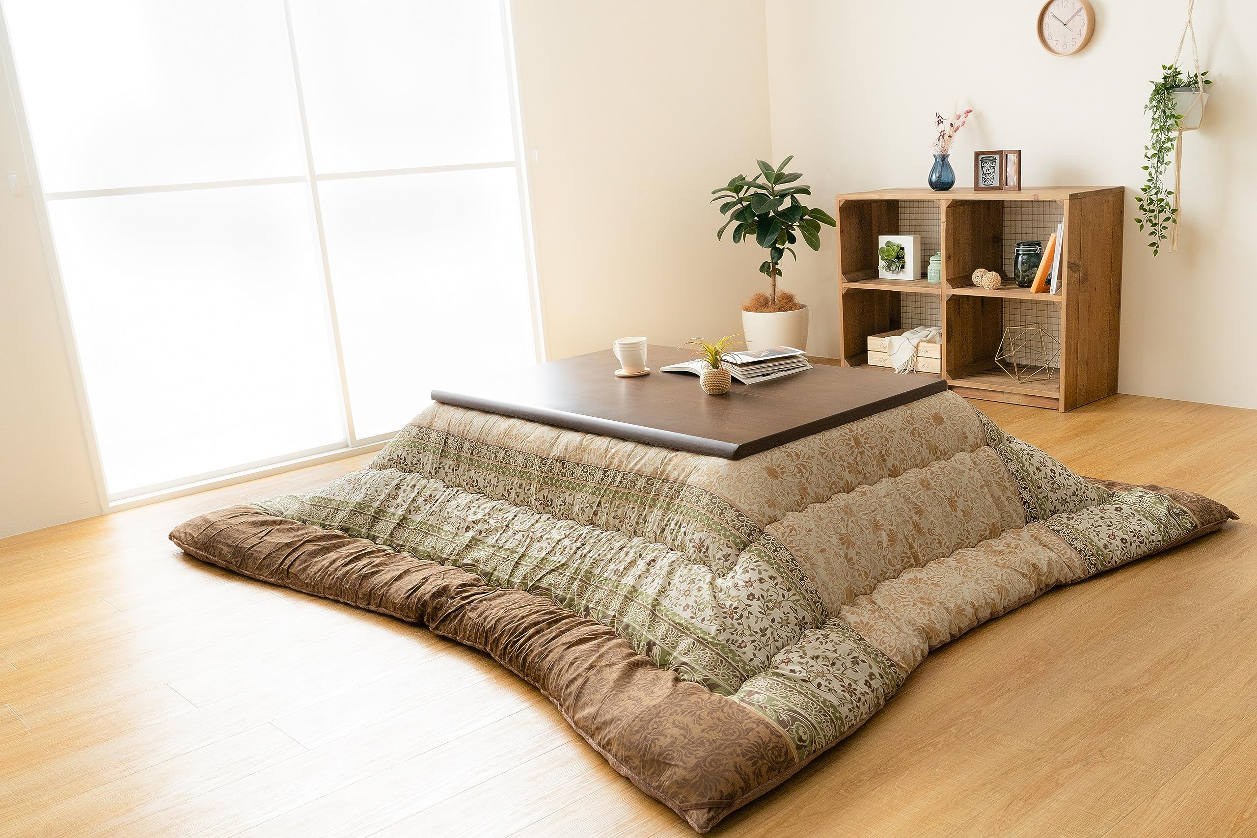 [Ikehiko Corporation] こたつ用掛けふとん 4550317202216 緑であること 四角四面