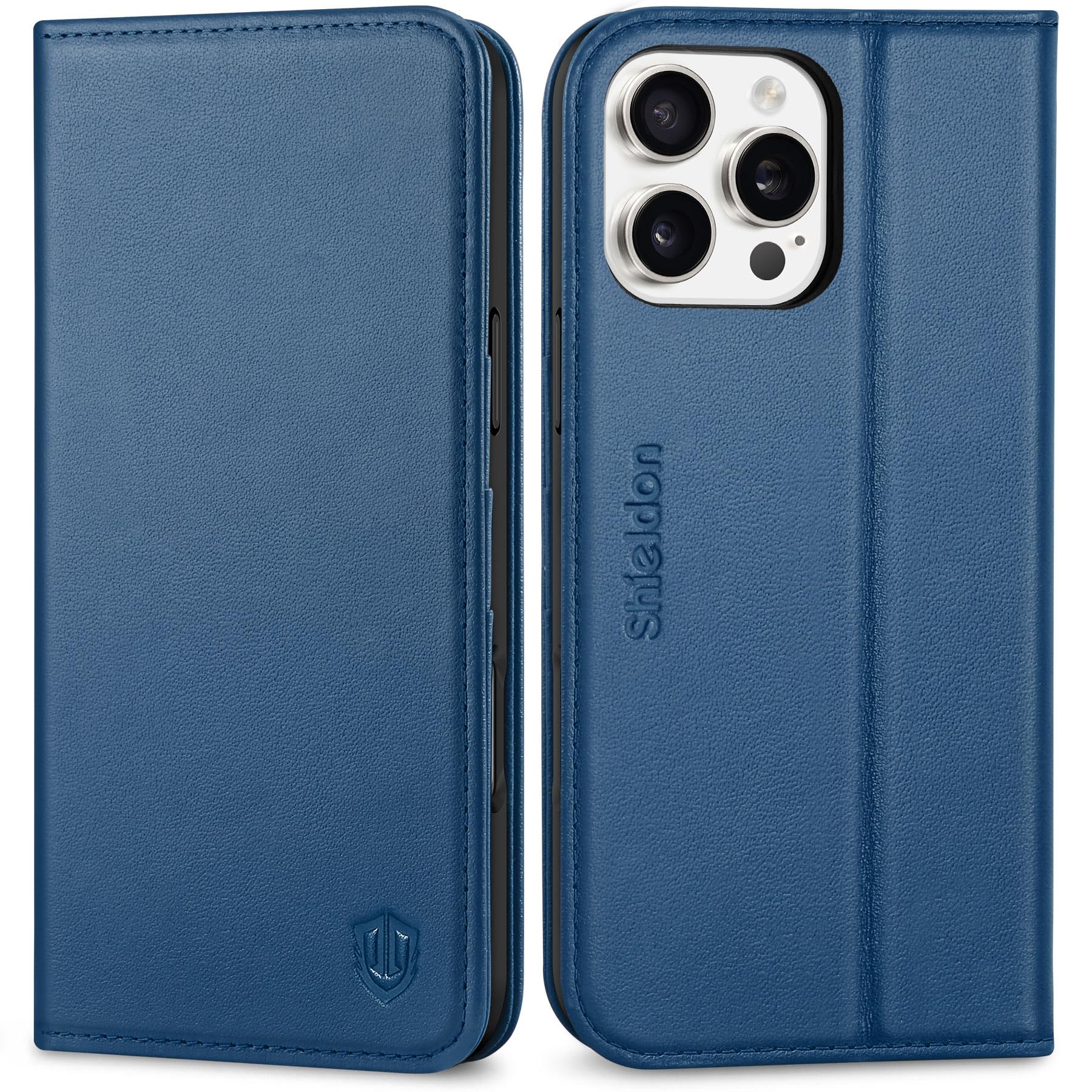 SHIELDON iPhone 16 ProMax 対応ケース 本革 手帳型 アイホン 16 プロマックス用 スマホカバー 衝撃吸収 TPU素材 カード収納 [RFIDブロッキング] 横置きスタンド機能 マグネット内蔵 全面保護 あいふぉん 16 プロマッ