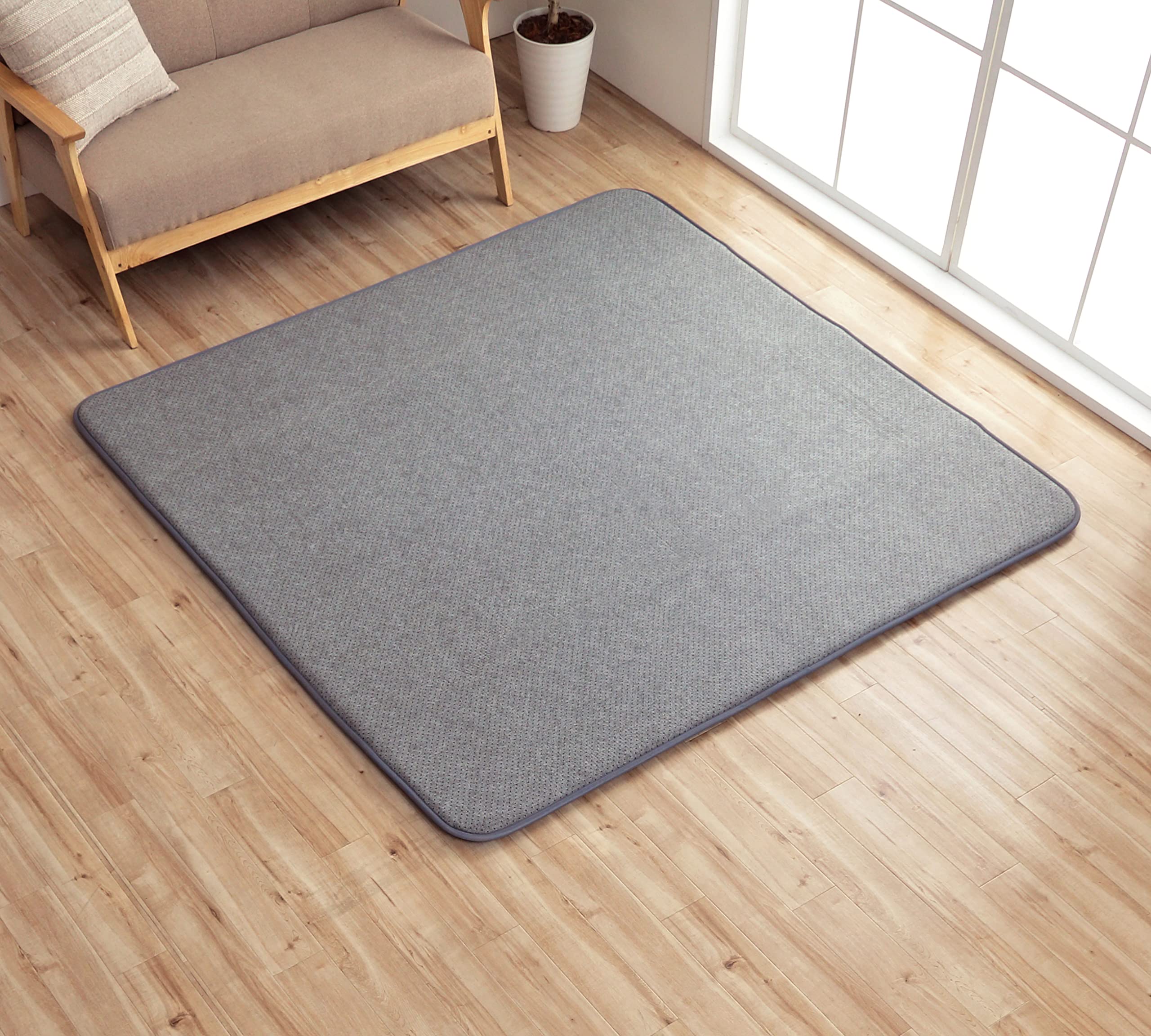 イケヒコ ラグ マット カーペット 下敷 ナイス グレイ 長方形 約180×235cm 厚み 35mm ホットカーペット対応 防音 へたりにくい クッション 滑り止め加工 ボリューム #1293140015002