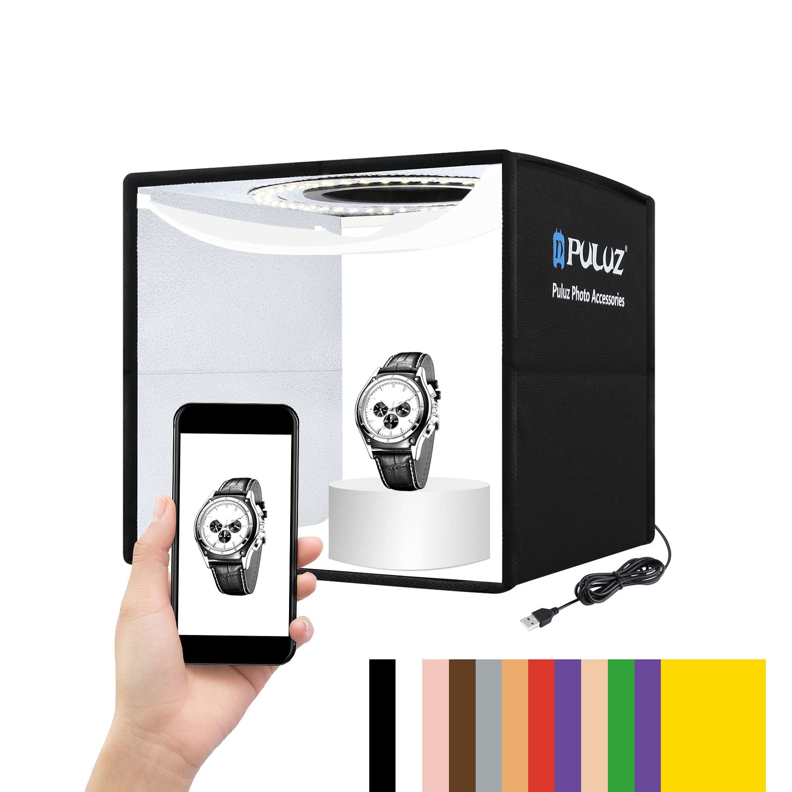 PULUZ 40cm撮影ボックス ポータブル 簡易スタジオ 高 CRI (95+ Amazon | PULUZ 40cm撮影ボックス ポータブル 簡易スタジオ 高