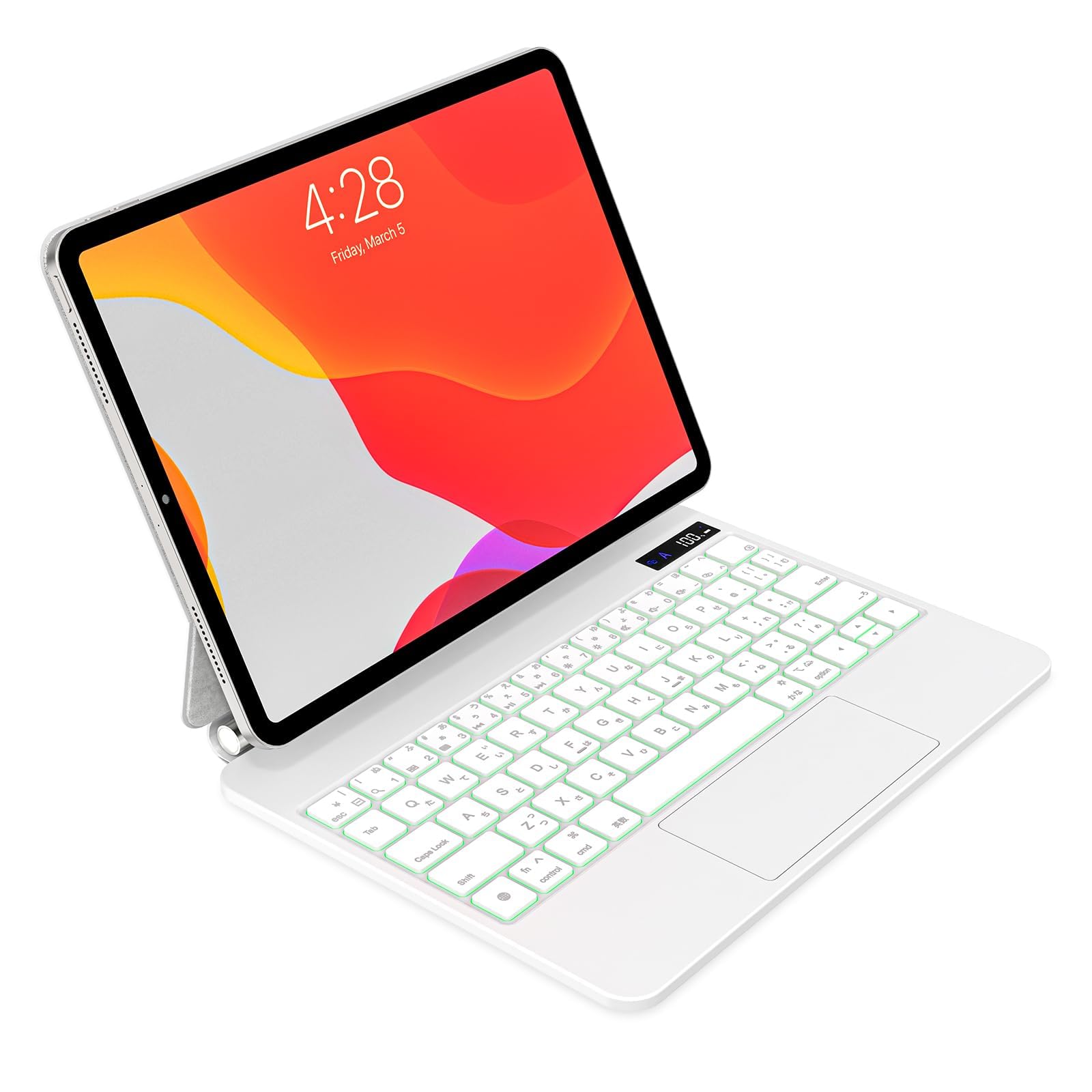 QERDAOYI マジックキーボード 2025 iPad 第11世代11 インチ A16 &iPad第10世代10.9インチ（A2696/A2757/A2777）に対応 日本語配列 高精度トラックパッド付き ipadキーボード付きケース 7色バックライト ｜SelectSHOP 岐阜 店