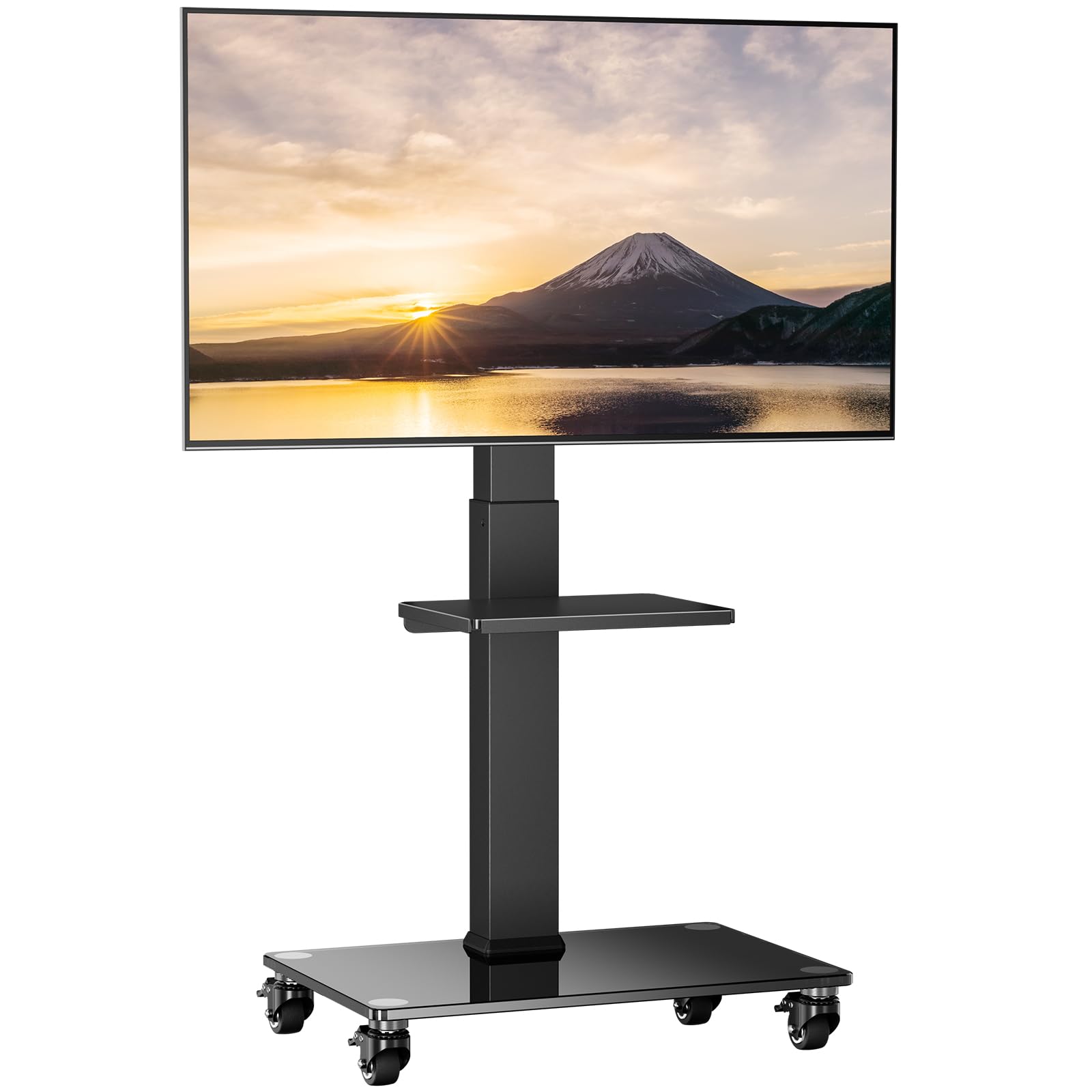 Perlegear テレビスタンド キャスター付き 壁寄せ tvスタンド ハイタイプ 移動式 tv stand テレビ台 壁掛け 37-75インチ対応 VESA/横200600mm/縦100?400mm 耐荷重40kg 6段目高さ調節 左右±35度首振り