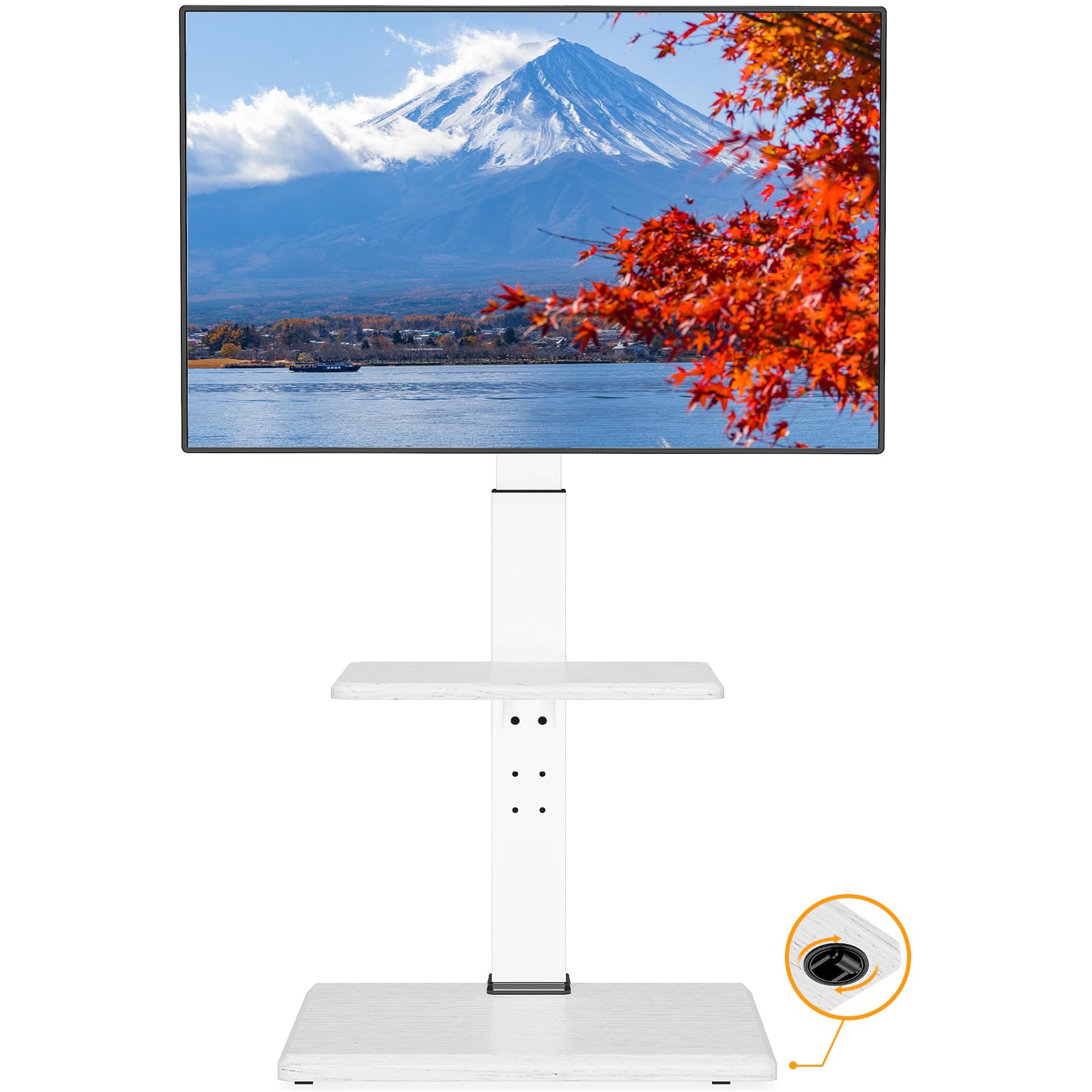 PERLEGEAR テレビスタンド 30~60インチ対応 隠しキャスター付き テレビ台 壁寄せ ハイタイプ tvスタンド 移動式 自立式 tv stand 耐荷重40kg VESA75x75mm~VESA400x400mm 8段階高さ調整 左右±40度首振