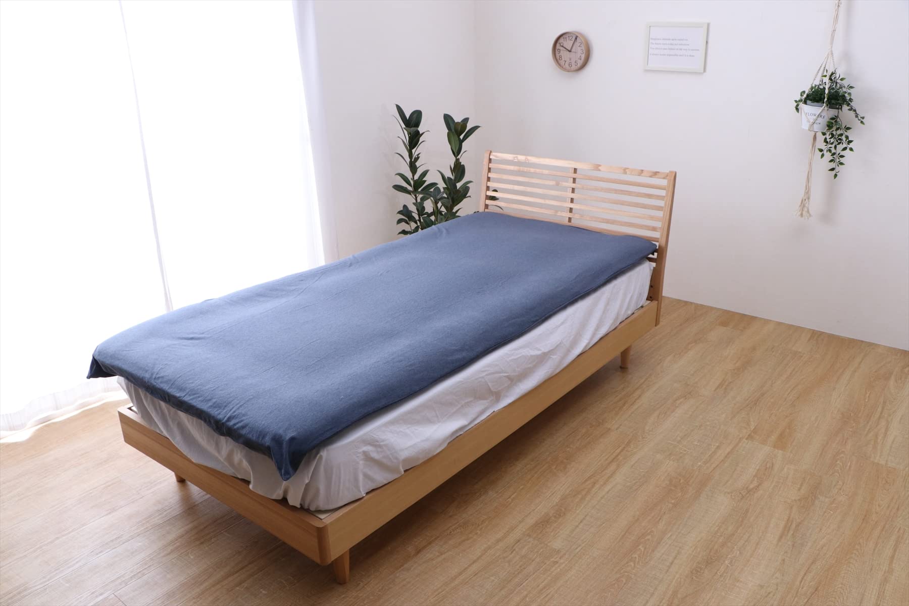 イケヒコ 寝具 敷きカバー マイン ネイビー ダブル 約145×215cm シンプル 天竺ニット 新生活 洗える ＃1192060190304