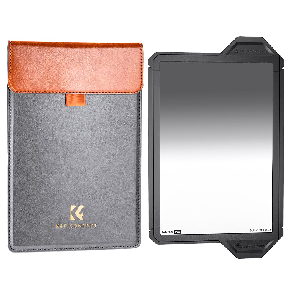 【新型】K&F Concept ハーフNDフィルター 角型 GND8 ソフトグラデーション 減光フィルター GND0.9 日本製AGC光学ガラス 36層ナノコーティング 撥水防汚キズ防止 保護ケース付き 落下防止100*150*2mm（X-Proシステム）