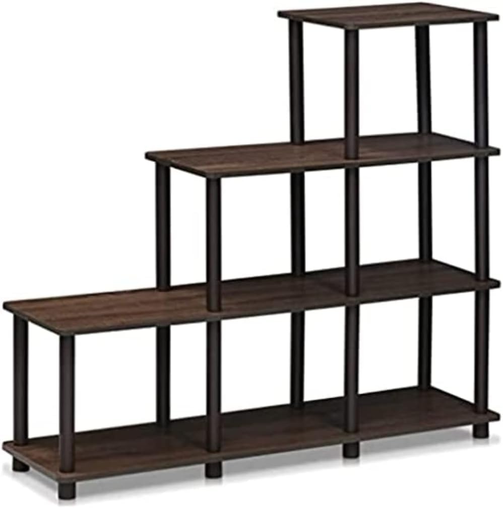 フリノ(Furinno) Turn-N-Tube ラダースペースシェルフ ウォルナット/ブラウン 【日本正規輸入品】