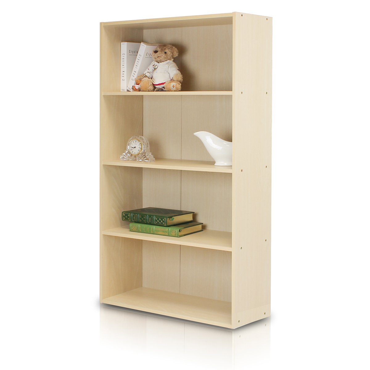 フリノ(Furinno) 本棚 カラーボックス Pasirシリーズ 4段 幅59.9×奥行23.9×高さ105.9cm スチームブナ 【日本正規輸入品】 11209SBE