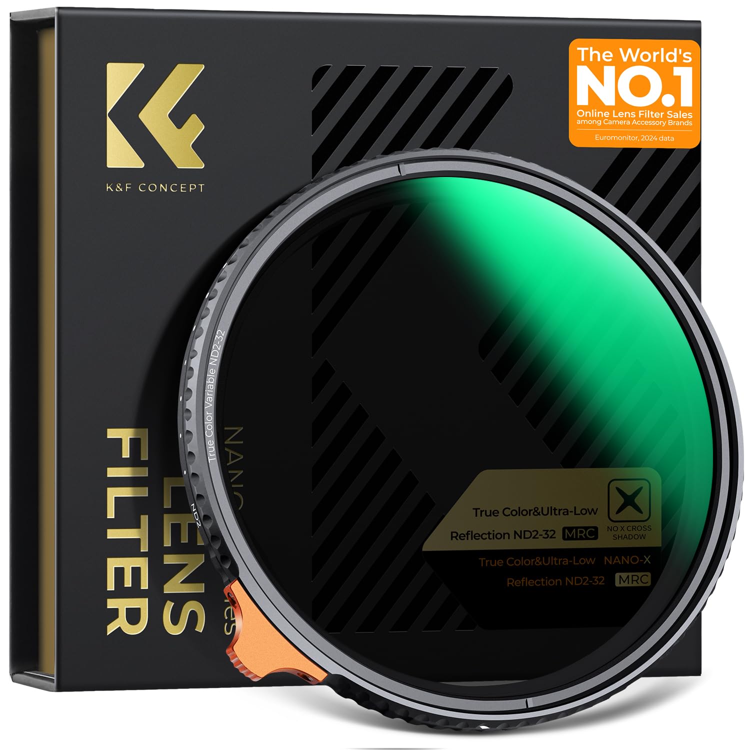 K&F CONCEPT 77mm True Color&超低反射 ND2-ND32 可変NDフィルター 黄色被り解消可能 超低反射0.1% 28層コーティング（Nano-Xcel）｜SelectSHOP 岐阜 店