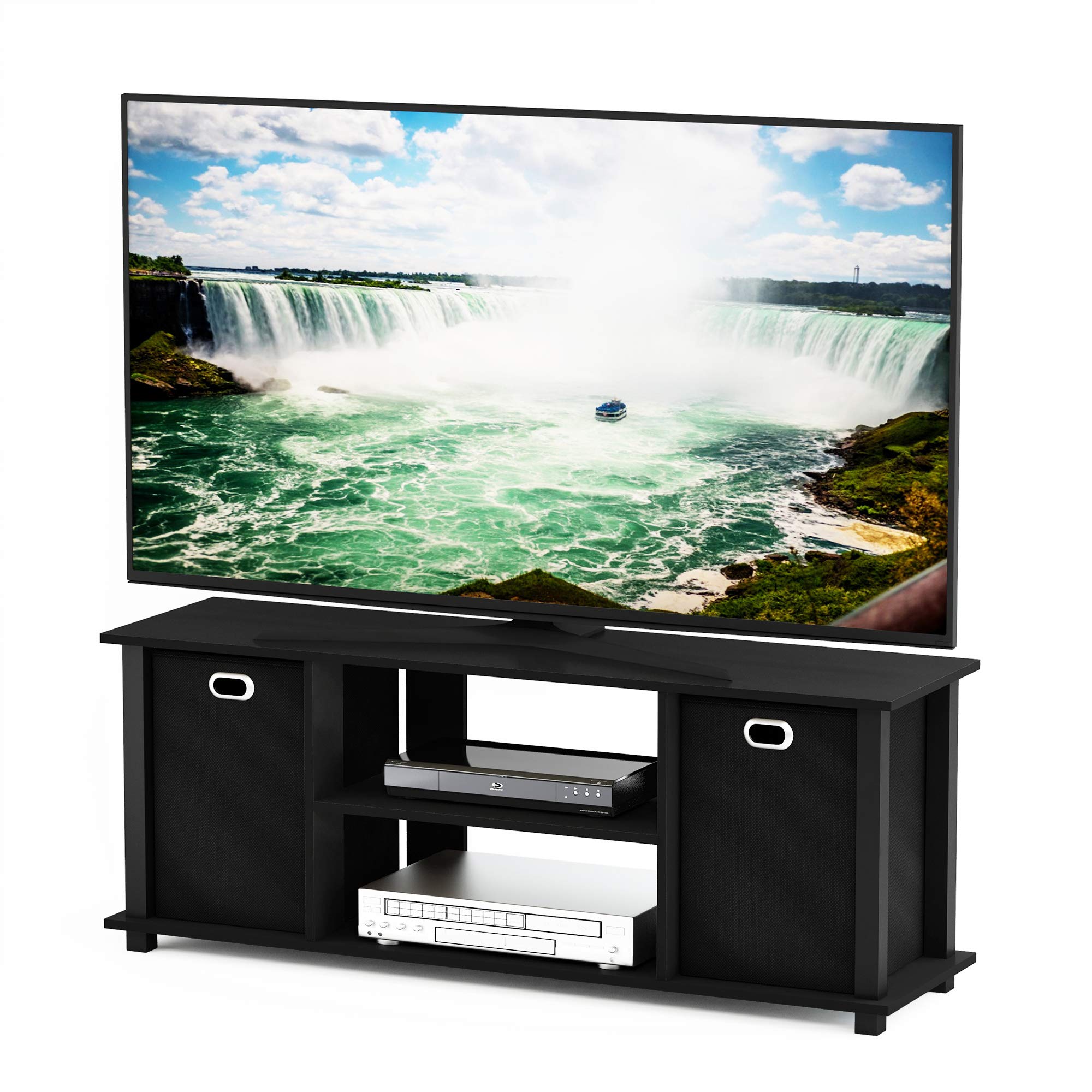 フリノ(Furinno) Econ テレビ台 ブラック 収納ボックス付 【日本正規輸入品】