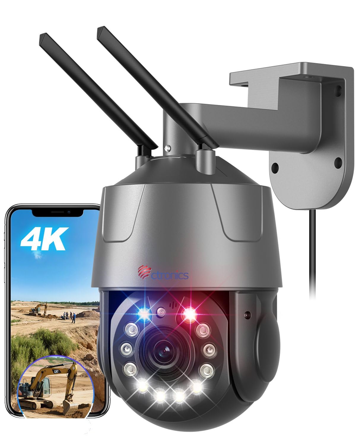 楽天市場】Ctronics 防犯カメラ 屋外 4K 800万画素 30倍光学ズーム 人