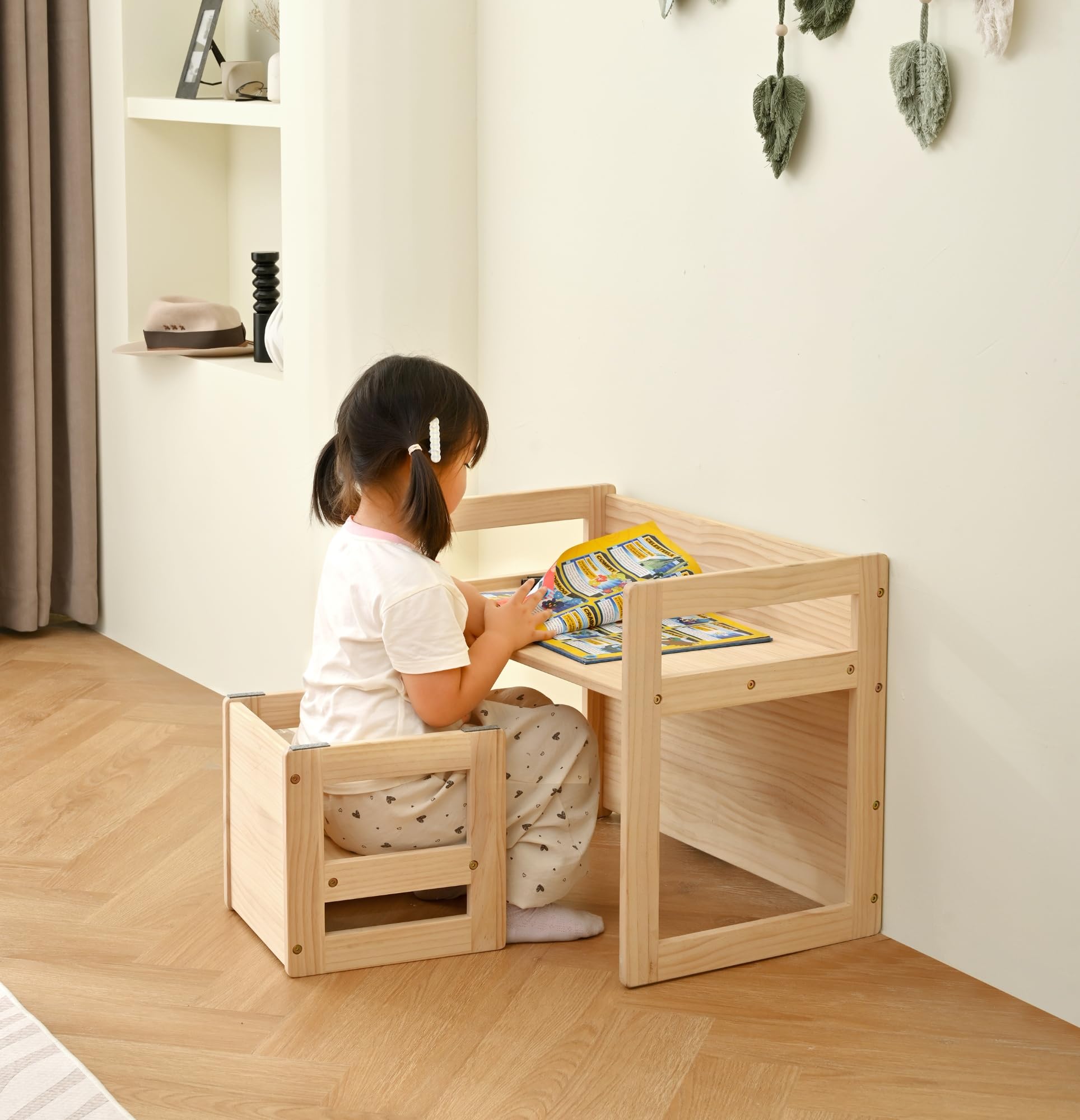 OSJ キッズデスク 2点セット天然パイン材 木製 松 学習デスク テーブル｜SelectSHOP 岐阜 店