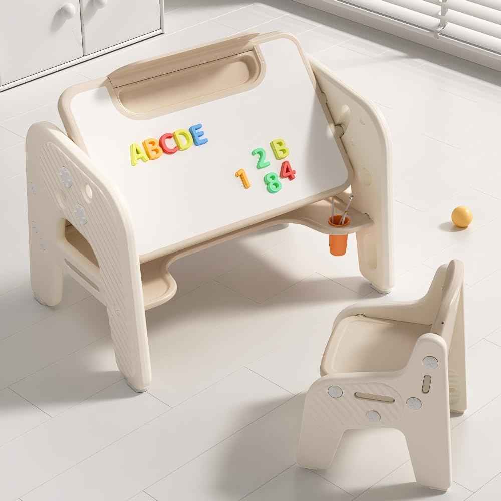 オーエスジェイ(OSJ) 机 子供 幼児 子供机 キッズデスク study table and chair set 学習机セット 収納付き 幼児机 勉強机 誕生日 入園祝い 自宅 保育園 幼稚園用 日本語説明書付き