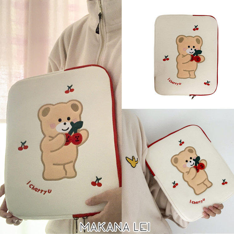 韓国 13インチ ポーチ かわいい 人気 くまさん タブレットポーチ 楽天市場】【送料無料】 PC・タブレットケース くま パソコン 13