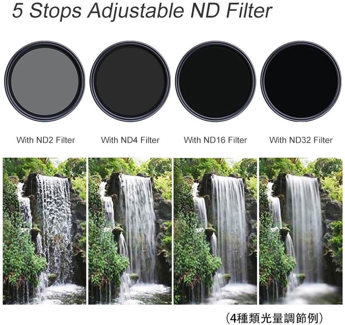 【楽天市場】レンズフィルター K&F Concept NDフィルター 67mm 可変式 ND2-ND32 減光フィルター X状ムラなし 超薄型