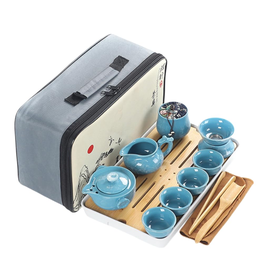 SALE！【一年保証】【2026新登場】茶器 陶器製ティーセット セット 急須 湯呑みセット茶器揃 陶磁茶具セット 茶皿 旅行ティーセット 功夫茶具 中国茶セット ティーセット乾燥ティートレー 旅行ティーセット モダン シンプル 高級 家庭用 ティーポット ブルー グリーン レッド