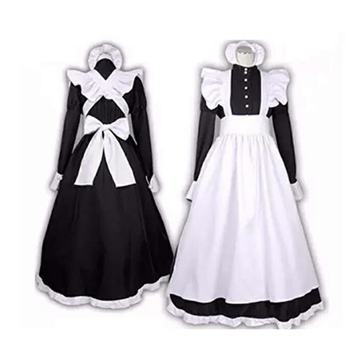 楽天市場】【P20倍！】メイド服 ロング コスプレ衣装 メイド