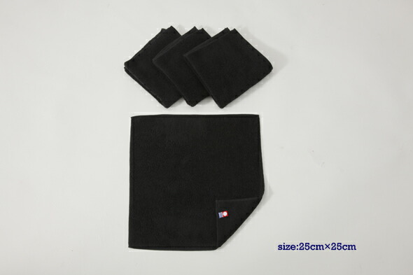 楽天市場 今治タオル 黒ハンドタオル エール ハンドタオル 日本製 綿100 無地 厚手 おすすめ いいやつ カッコイイ ふわふわ 柔らかい 吸水性 よく吸う 良質 上質 サイズ 約25x25cm タオルはまかせたろ