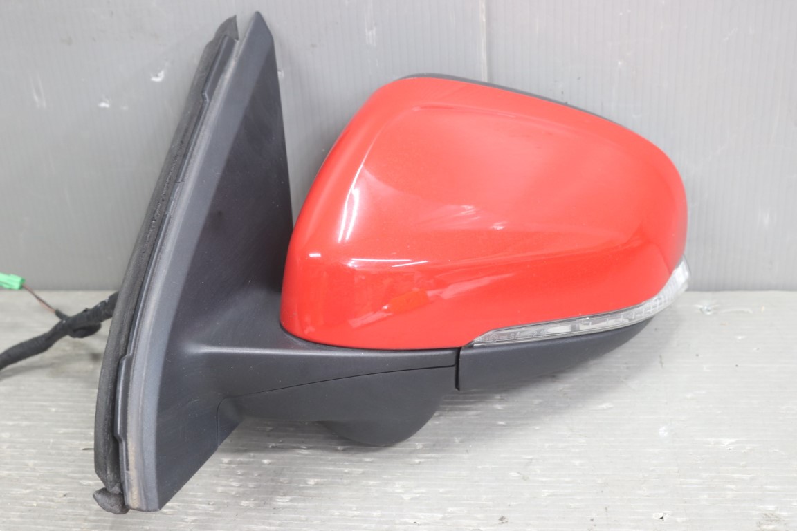 ボルボ V60 右H 前期(FB4164T 155) 純正 破損無 動作保証 左 ドアミラー 電格 16P＋2P 16ピン＋2ピン ウィンカー ウェルカムランプ BLISセンサー付 レッド系 サイドミラー p054130 中古20250414