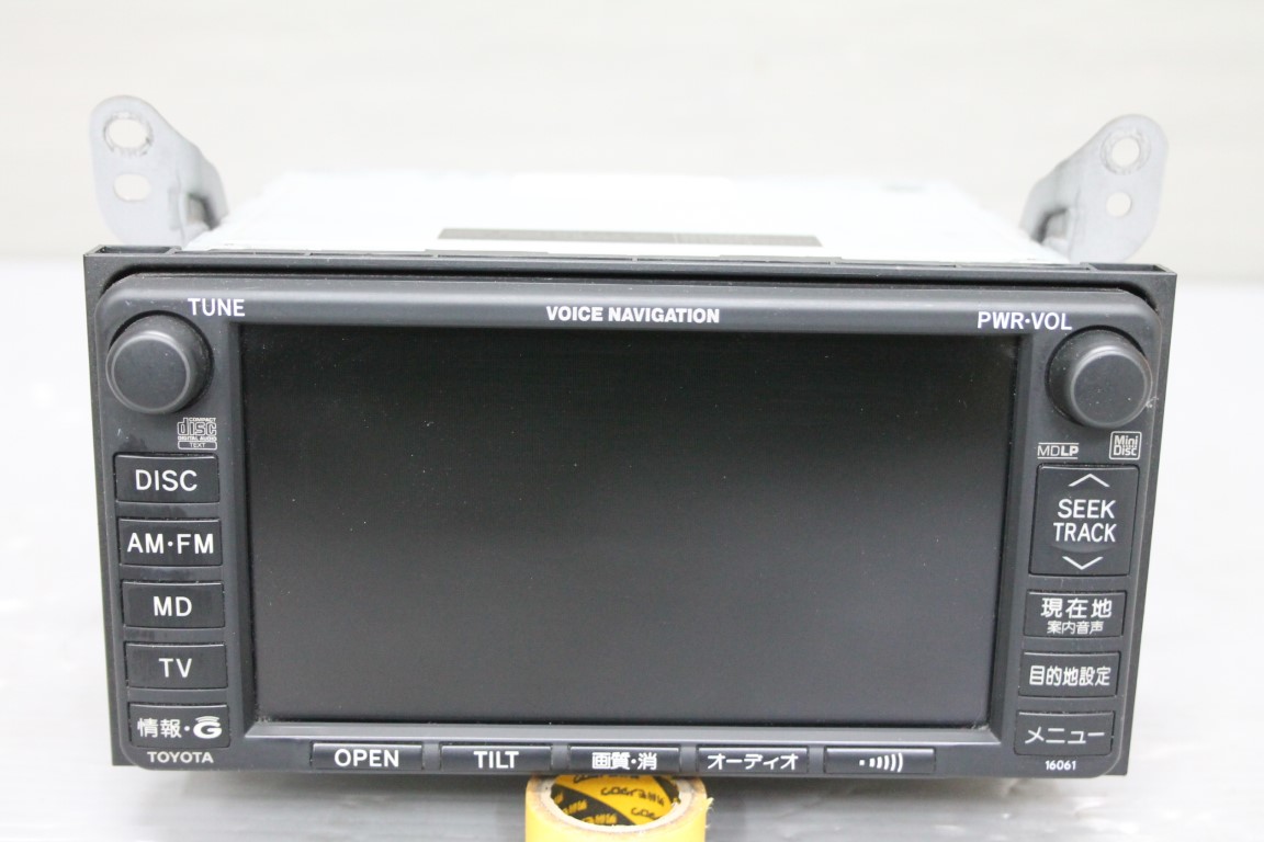 アルファード(ANH10) 純正 フジツーテン 破損無 動作保証 マルチナビモニター ナビモニター CD MD プレーヤー オーディオデッキ 86120-58070 p056168 中古20250626