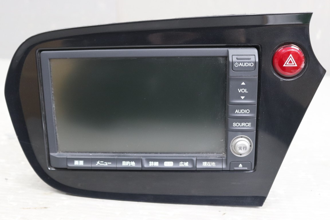 ホンダ インサイト G 前期(ZE2) 純正 MITSUBISHI ミツビシ 破損無 動作保証 HDDナビ ナビユニット カーナビ インターナビ パネル ハザードボタン付 地図2011年 39540-TM8-J51 NH167L p057188 中古20250811