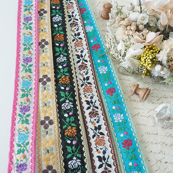 楽天市場】1.4から1.8cm ネイティブ柄刺繍テープ チロリアン